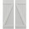 Ekena Millwork Americraft 6-Board (2 Batten) Wood Joined Board-n-Batten Shutters w/ Z-Bar, ARW102BB621X77STH, PR ARW102BB621X77STH - alternate 1